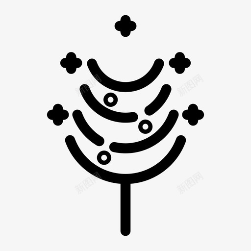 圣诞树冷杉新年图标svg_新图网 https://ixintu.com 云杉 冷杉 圣诞树 新年