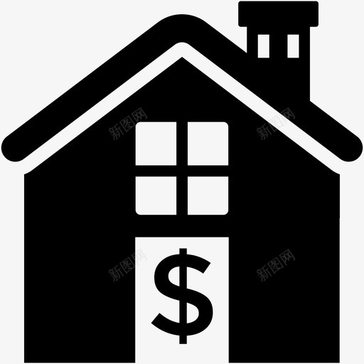房屋贷款房屋融资抵押贷款图标svg_新图网 https://ixintu.com 房地产字形概念图标 房地产概念 房屋融资 房屋贷款 抵押贷款