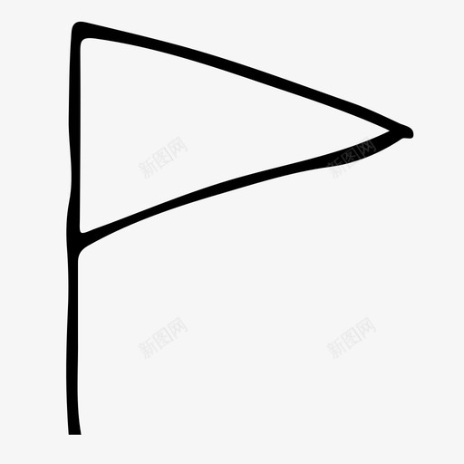 旗子手绘素描图标svg_新图网 https://ixintu.com 手绘 旗子 素描