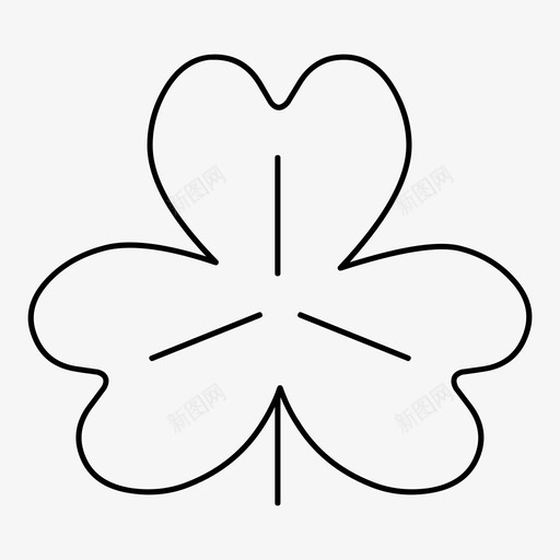 叶三叶草秋叶线图标svg_新图网 https://ixintu.com 三叶草 叶 秋叶线