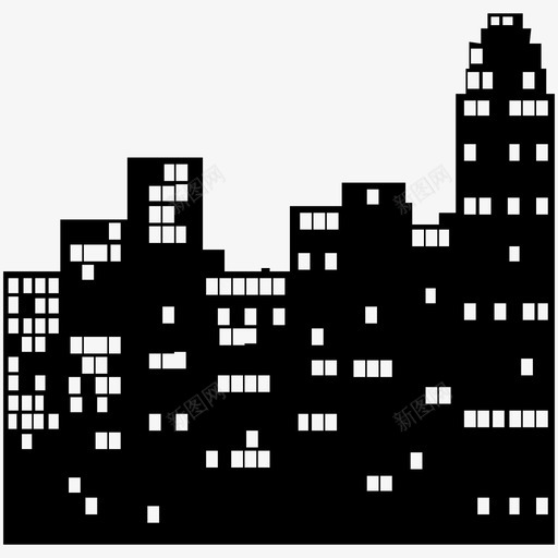 建筑公寓多层建筑图标svg_新图网 https://ixintu.com 公寓 多层建筑 市区 建筑 摩天大楼