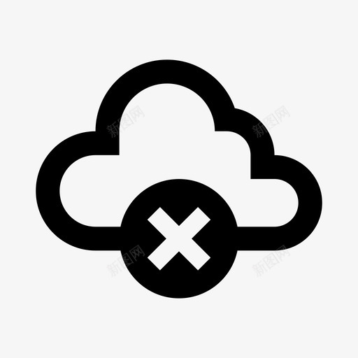 删除云连接网络图标svg_新图网 https://ixintu.com 删除云 存储 接口 线路 网络 连接