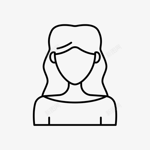 长发女头像女图标svg_新图网 https://ixintu.com 侧写 头像 头像女 女 长发 长发女