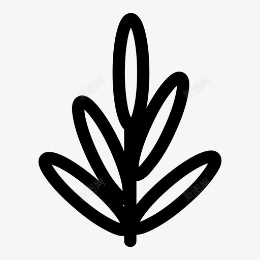 叶植物秋叶线图标svg_新图网 https://ixintu.com 叶 植物 秋叶线