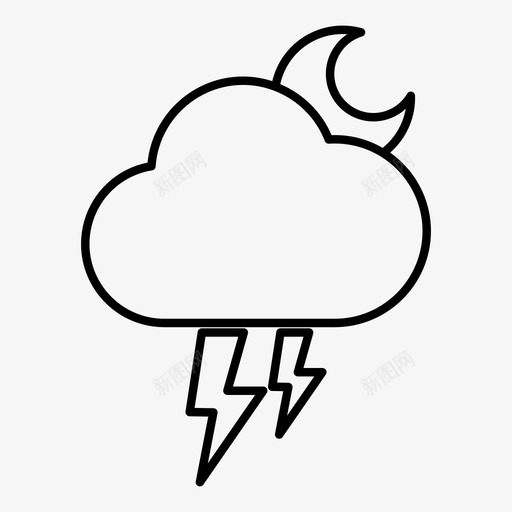 暴风雨云多云图标svg_新图网 https://ixintu.com 云 多云 天气 暴风雨 暴风雨的夜晚