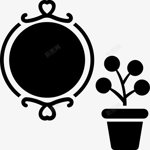 镜子家庭装饰家庭内部图标svg_新图网 https://ixintu.com 内部和装饰字形图标 内部装饰 家庭内部 家庭装饰 镜子