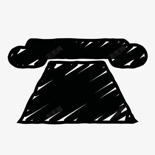电话手绘素描图标svg_新图网 https://ixintu.com 手绘 电话 素描