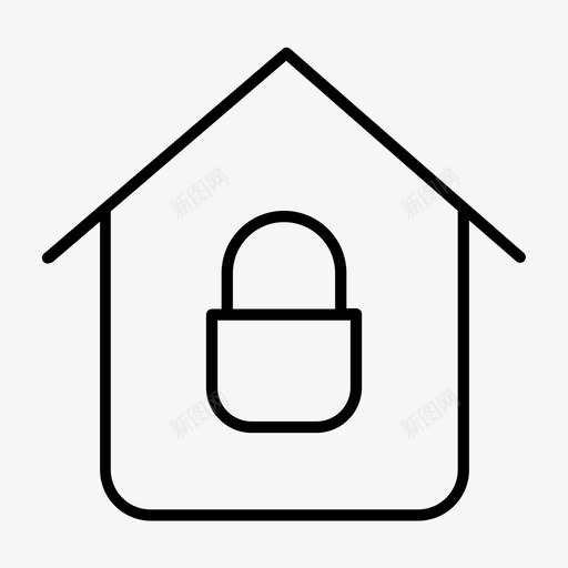 安全屋安全锁图标svg_新图网 https://ixintu.com 安全屋 安全锁