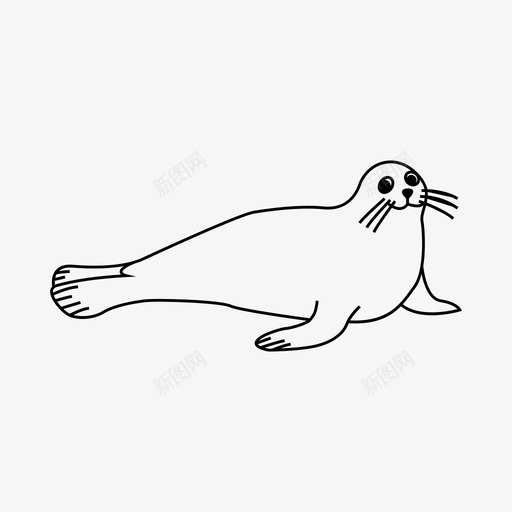 海豹动物海牛图标svg_新图网 https://ixintu.com 动物 海牛 海豹