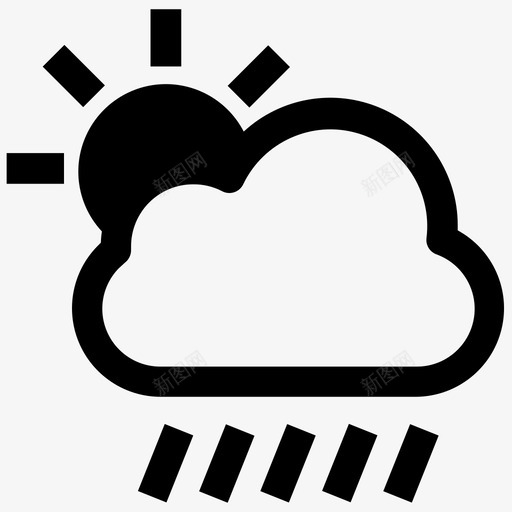 下雨太阳图标svg_新图网 https://ixintu.com 下雨 太阳