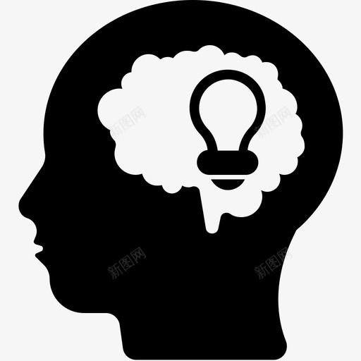 聪明的想法头脑风暴创造性思维图标svg_新图网 https://ixintu.com 企业管理字形图标 创造力 创造性思维 头脑风暴 聪明的想法