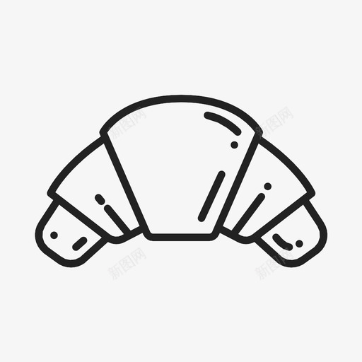 牛角包甜点法国图标svg_新图网 https://ixintu.com 法国 牛角包 甜品 甜点 糖