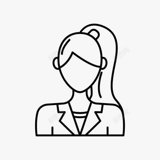 马尾女孩化身无脸图标svg_新图网 https://ixintu.com 个人资料 化身 化身女人 女人 无脸 马尾女孩