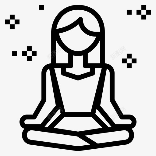 冥想冷静头脑图标svg_新图网 https://ixintu.com 健康提纲 冥想 冷静 头脑 放松
