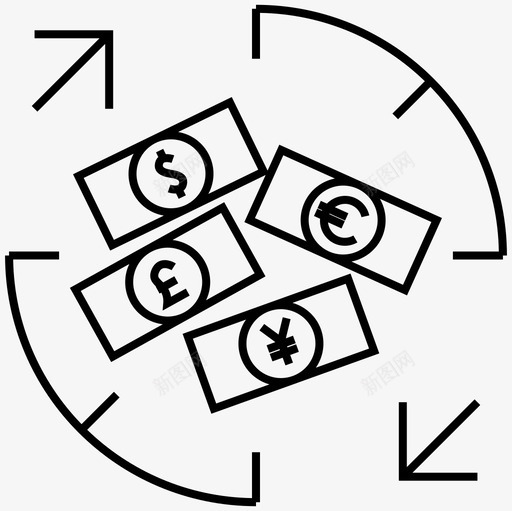 现金流银行货币图标svg_新图网 https://ixintu.com 现金流 货币 金融 银行