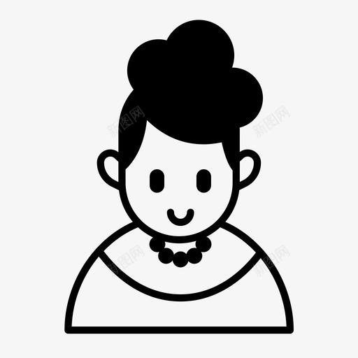 女人卷发脸图标svg_新图网 https://ixintu.com 卷发 女人 脸 脸06