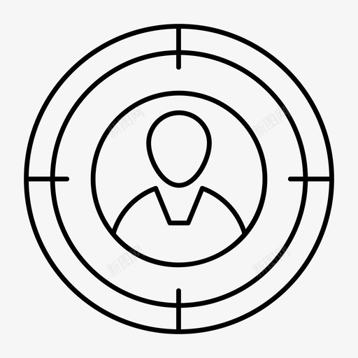 目标帐户配置文件图标svg_新图网 https://ixintu.com 帐户 技术 用户 目标 网络和搜索引擎优化线图标 配置文件