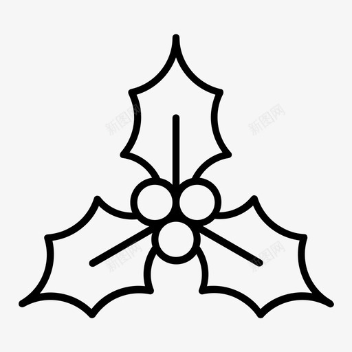 冬青圣诞节装饰品图标svg_新图网 https://ixintu.com 冬天 冬青 圣诞图标 圣诞节 植物 装饰品