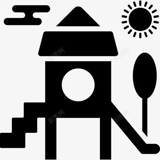 游乐场城市公园花园图标svg_新图网 https://ixintu.com 城市公园 房地产雕文概念图标 游乐场 花园 草坪