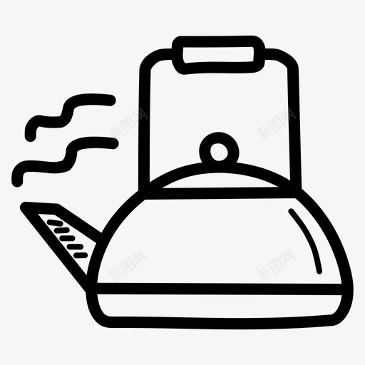 茶壶饮料水壶图标svg_新图网 https://ixintu.com 冬天的涂鸦 厨房 暖暖的 水壶 茶壶 饮料