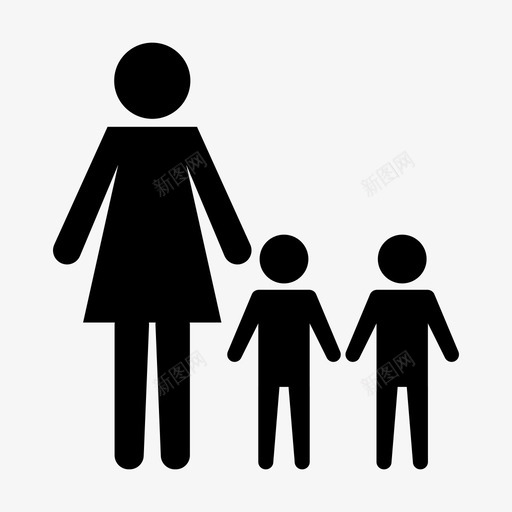 母亲孩子家庭图标svg_新图网 https://ixintu.com 单身 妈妈 孩子 家庭 母亲