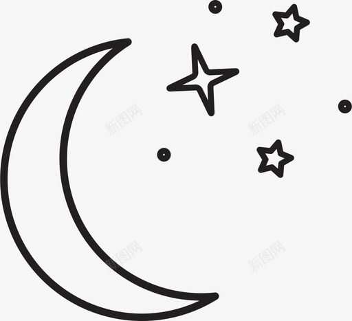 月亮和天空夜晚太空图标svg_新图网 https://ixintu.com 外太空 夜晚 太空 月亮和天空