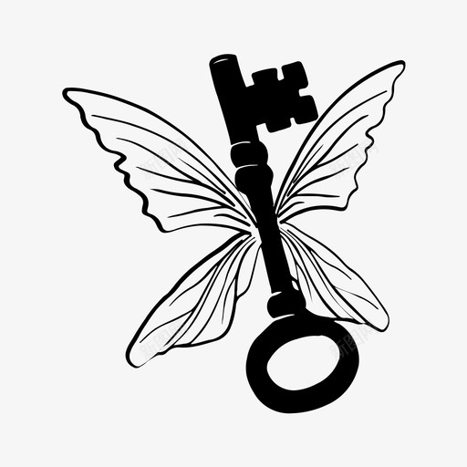 骨架钥匙古董手绘草图图标svg_新图网 https://ixintu.com 古董 开锁 手绘草图 有翼 通畅 锁 骨架钥匙