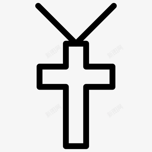 小挂坠天主教基督教图标svg_新图网 https://ixintu.com 万圣节 万圣节线图标 十字架 基督教 天主教 小挂坠