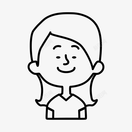 长头发的孩子化身女孩图标svg_新图网 https://ixintu.com 个人资料 化身 化身孩子 女孩 照片 长头发的孩子