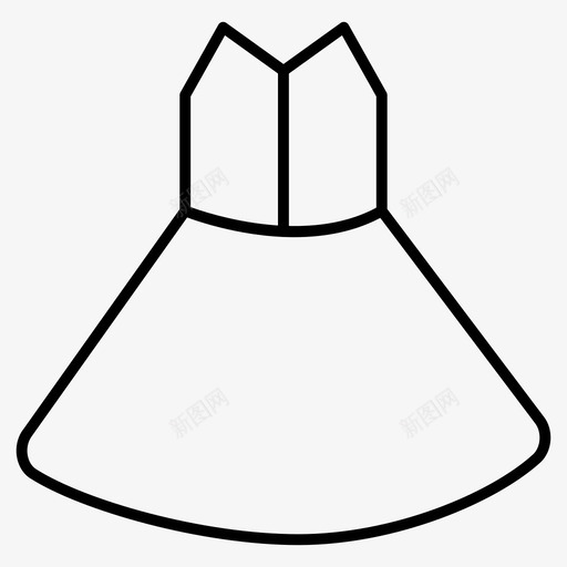 派对连衣裙衣服图标svg_新图网 https://ixintu.com 派对 衣服 衣服细线图标 连衣裙