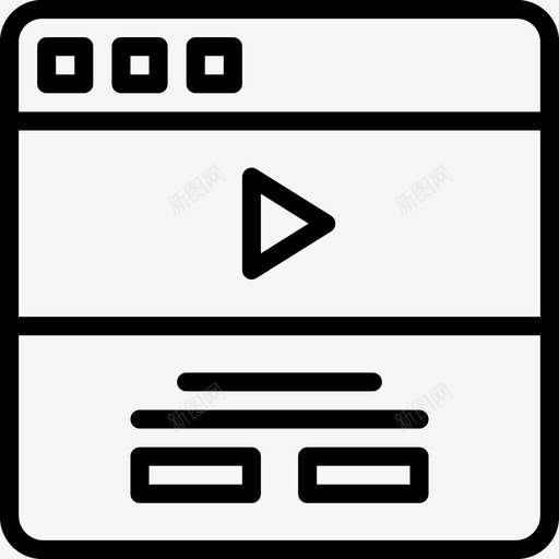 视频内容浏览器交互图标svg_新图网 https://ixintu.com Pretycons用户界面概述 互联网 交互 浏览器 用户 界面 视频内容