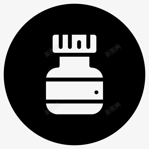药瓶健康药片图标svg_新图网 https://ixintu.com 健康 生命图标填充圆圈 药片 药瓶