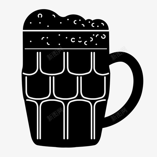 酒窝玻璃品脱啤酒马克杯图标svg_新图网 https://ixintu.com 啤酒 烈性啤酒 酒窝玻璃品脱 马克杯