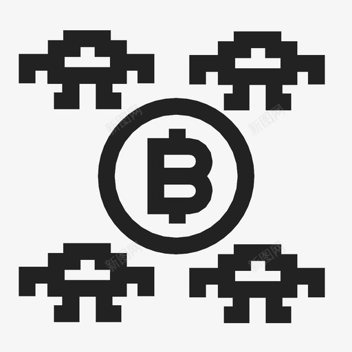 比特币恶意软件加密货币数字图标svg_新图网 https://ixintu.com 加密货币 数字 比特币恶意软件 矿业