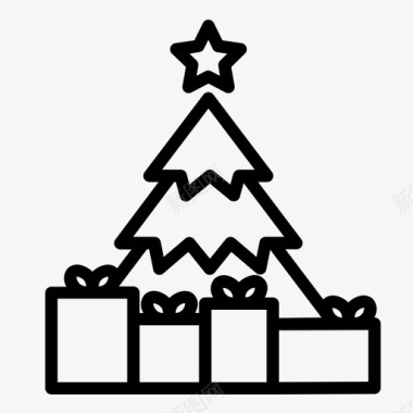 圣诞树节日礼物图标图标