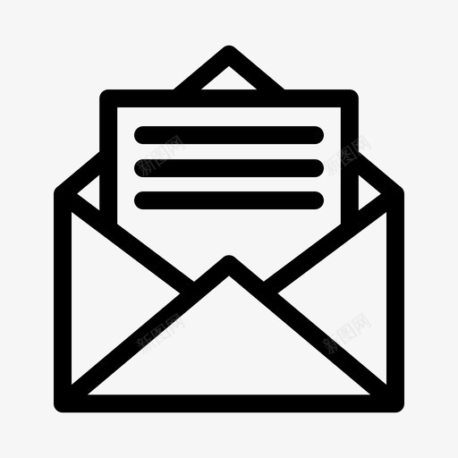 阅读电子邮件商务通讯图标svg_新图网 https://ixintu.com 信息 商务 基本用户界面线性图标集 技术 通讯 阅读电子邮件