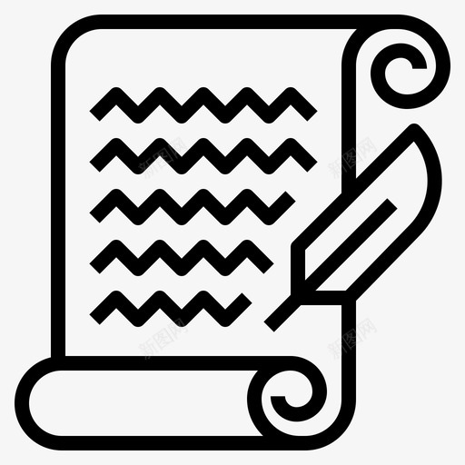 信古文羽毛图标svg_新图网 https://ixintu.com 信 古文 幻想游戏 留言 笔 羽毛