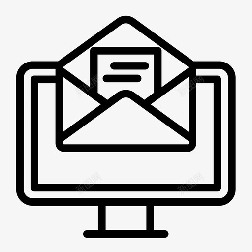 电子邮件聊天显示图标svg_新图网 https://ixintu.com 显示 消息 消息通信 电子邮件 监视器 聊天 联机