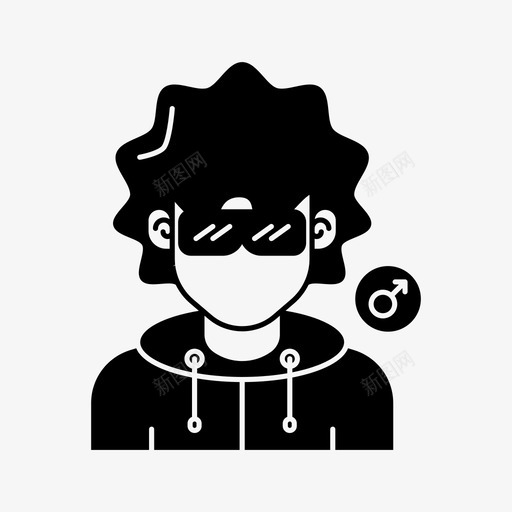卷发男头像图标svg_新图网 https://ixintu.com 卷发男 头像