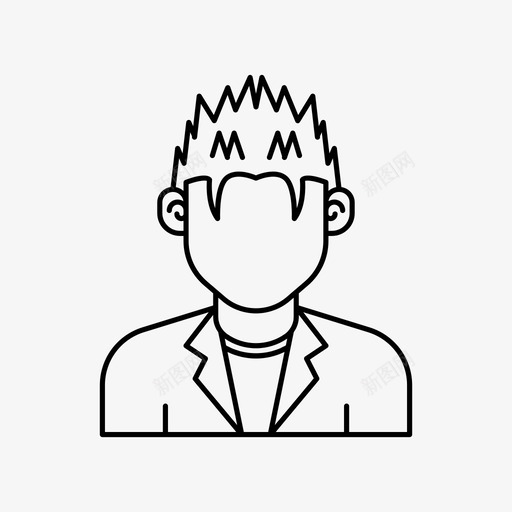 酷化身男孩发型图标svg_新图网 https://ixintu.com 化身男人 发型 年轻 男人 男孩 酷化身