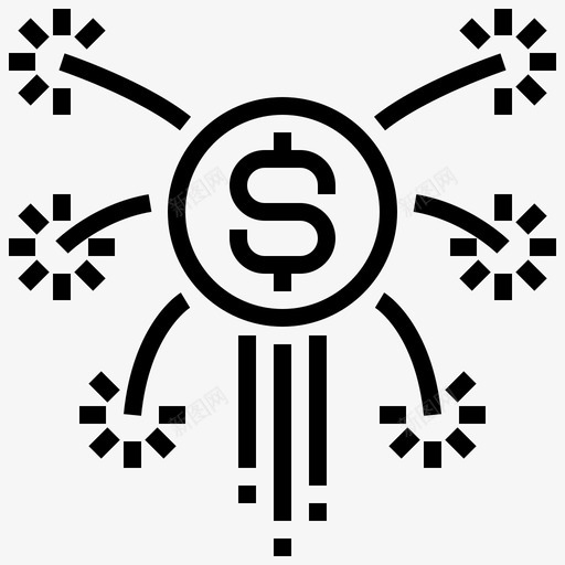 金钱硬币美元图标svg_新图网 https://ixintu.com 成功的生意 烟花 硬币 美元 金钱