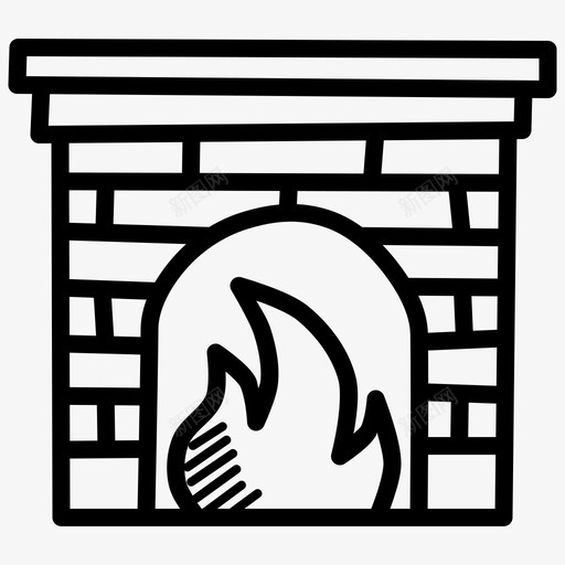 壁炉暖气冬天图标svg_新图网 https://ixintu.com 冬天 冬天的涂鸦 壁炉 暖气