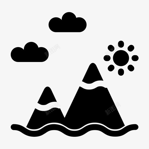 风景山峦假日雕文图标svg_新图网 https://ixintu.com 假日雕文 山峦 风景