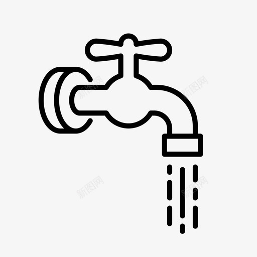 水龙头清洁健康图标svg_新图网 https://ixintu.com 健康 卫生 水 水龙头 清洁