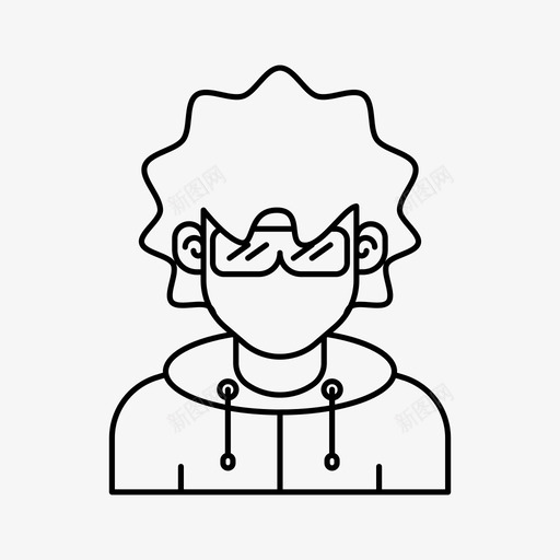 大卷发男头像简介图标svg_新图网 https://ixintu.com 大卷发男 头像 头像男 简介