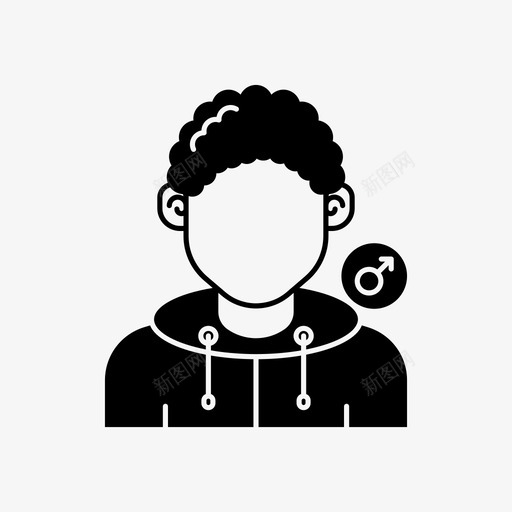 卷发男头像图标svg_新图网 https://ixintu.com 卷发男 头像