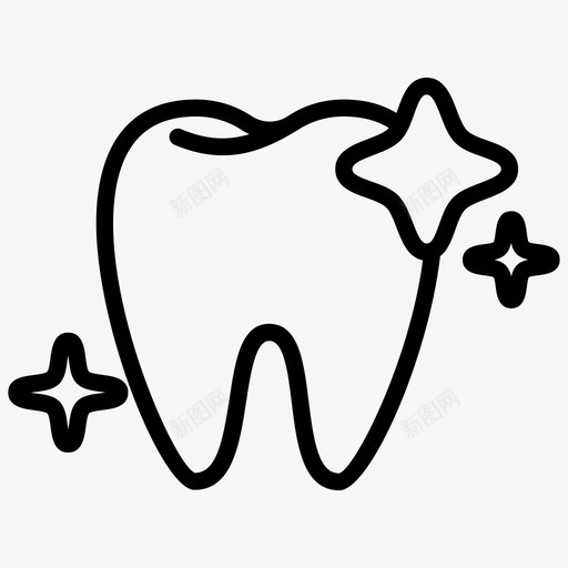 洁牙健康牙轮廓集图标svg_新图网 https://ixintu.com 健康牙 洁牙 轮廓集