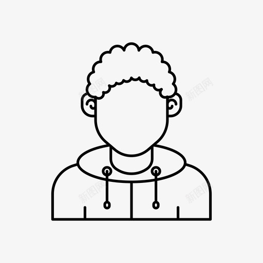 卷发男头像图标svg_新图网 https://ixintu.com 卷发男 头像