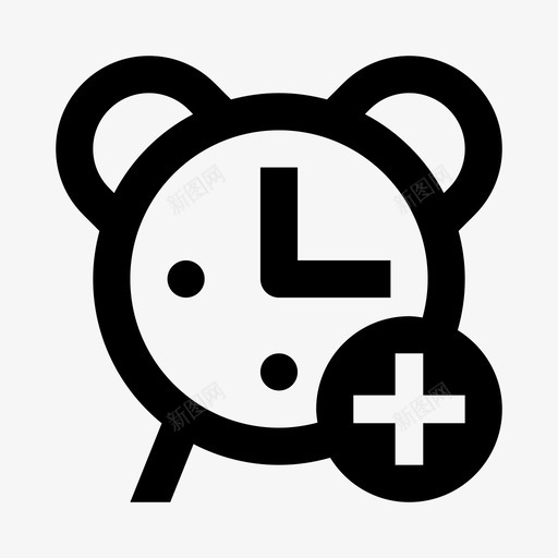添加报警添加闹钟时钟图标svg_新图网 https://ixintu.com 接口 时钟 时间 添加报警 添加闹钟 行