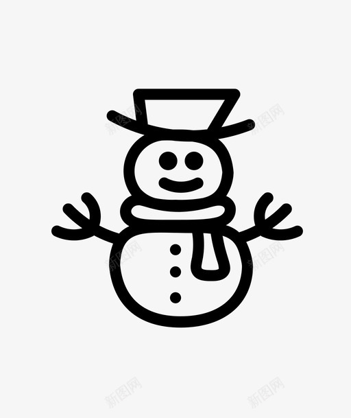 雪人圣诞节新年图标svg_新图网 https://ixintu.com 圣诞老人 圣诞节 新年 雪人